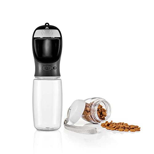 WePet Portable Dog Water Bottle with Food Container, 19 OZ + 6 OZ, Leak Proof Puppy Water Dispenser with Drinking Feeder f...