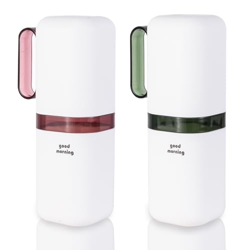 Travel Toothbrush Holder,Toothbrush Holder and Rinse Cup with Handle Toothbrush Travel Case,Multifunctional Toothbrush Cu...