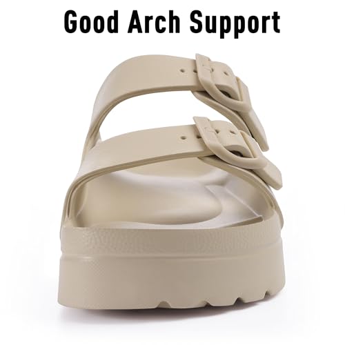 Goosecret Women's Platform Sandals with Arch Support, Chunky Lightweight Foam Slip on Slides, Comfortable Summer Beach San...