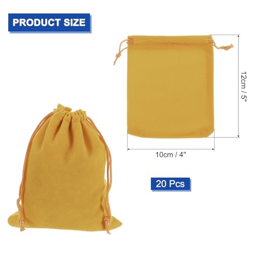 uxcell 20 Pcs Velvet Drawstring Bag, 4 x 5 Inch Jewelry Velvet Pouches Gift Bags for Wedding Party Favor Candy Jewelry Pac...