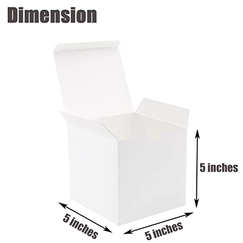 Frantis 5x5x5 White Gift Boxes 20 Pack, Small Cube Present Boxes with Lids for Birthday, Wedding, Christmas, Cupcake, Brid...