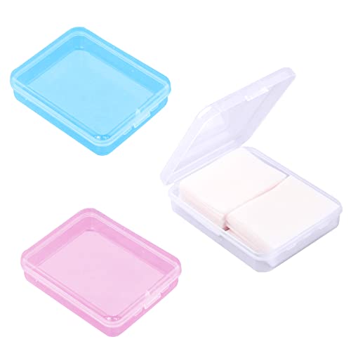 KKONHII Portable Travel Cotton Pad Holder Cotton Swab Ball Holder Dispenser Cosmetic Sponge Storage Box with Transparent L...