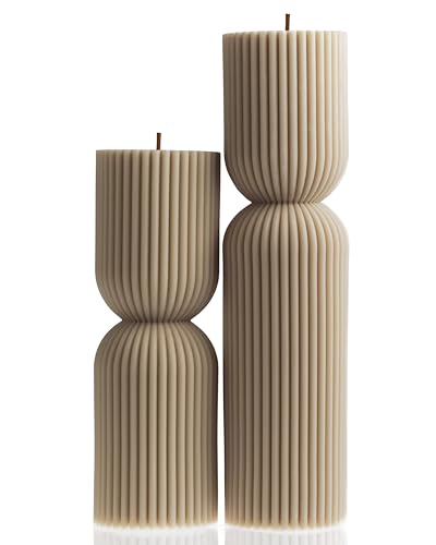 LAWA Hourglass Pillar Candle - Large Beautiful Handmade Pillar Scented Soy Wax Candle Elegant Bubble Aesthetic Candle Hous...
