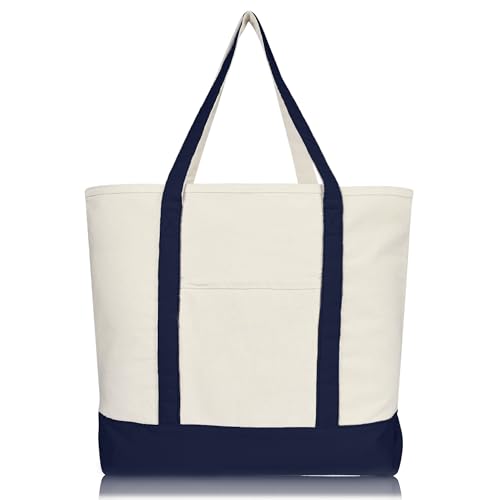 22" Heavy Duty Cotton Canvas Tote Bag (Zippered)