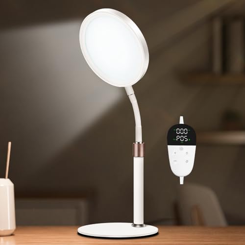 Sozapooty Light Therapy Lamp, UV-Free 10000 Lux Therapy Light with 3 Color Temperature Modes & Adjustable Brightness & Tim...