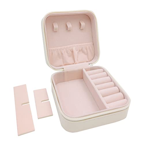 TRODANCE Mini Jewelry Case, Small Travel Jewelry Organizer, Portable Jewelry Box Storage Display Box For Rings, Earrings, ...