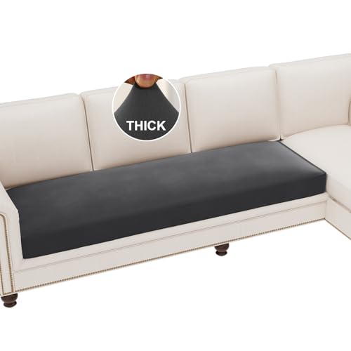 H.VERSAILTEX Fleece Couch Cushion Covers Stretch Couch Covers for 3 Cushion Couch Sofa Thick and Soft Couch Covers Washabl...