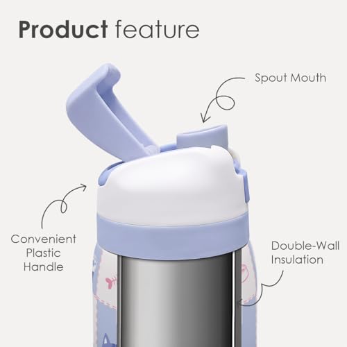 Gift for Cat Lover Stainless Steel Water Bottle, Vacuum Insulated, Push-Button Lid, 32 oz for Cat Mom Women Girls Friends ...