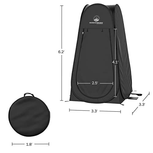 Wakeman Pop Up Changing Tent, 3.3 x 3.3 x 6.2ft, Camping Shower Tent for Portable Toilet Stall or Dressing Room with Carry...
