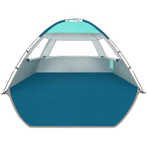 COMMOUDS Beach Tent Sun Shade for 3/4/6/8 Person, UPF 50+ Beach Sun Shelter Canopy Tent, Lightweight, Easy Set Up and Carry