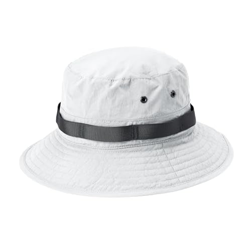 Amazon Essentials Men's Washed Nylon Outdoor Wide Brim Sun Bucket Hat
