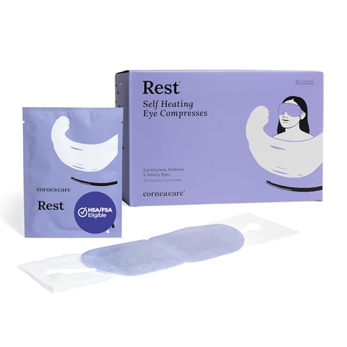 CorneaCare Rest: Self Heating Warm Compress for Dry Eyes | Heated Eye Mask for Fast Relief | Steam Mask for Stye Treatment...