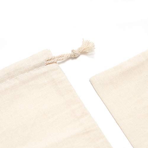 Tendwarm 20 Pack 3.9x5.9 Inches Cotton Drawstring Bags Reusable Muslin Sachet Bag for Party Wedding Storage Home Supplies