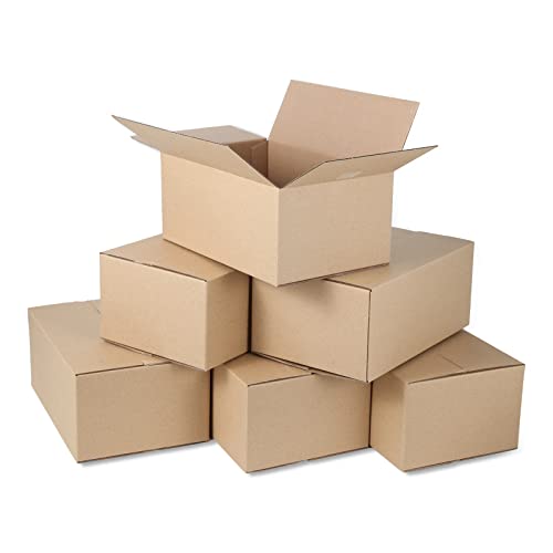SEJOVAZE 9x6x4 Inch 25 Pack Small Shipping Boxes, Kraft Corrugated Cardboard Boxes Mailer For Small Business Packaging Mailer