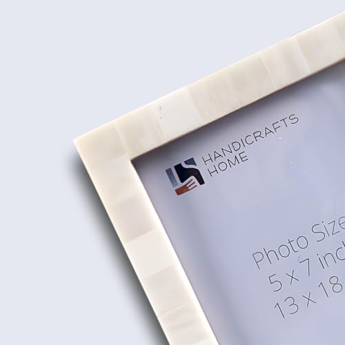 Handicrafts Home White 5x7 Picture Frame for Christmas Decor and Holiday Photo Frame for Modern Minimalist Home Decor, Wed...