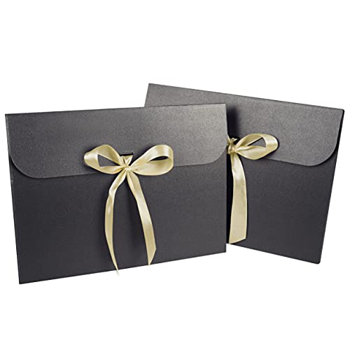 10pcs Paper Envelope Gift Bags with Ribbon Bowknot Holiday Envelope Party Gift Card Packaging Bag Wedding Presents Box for...