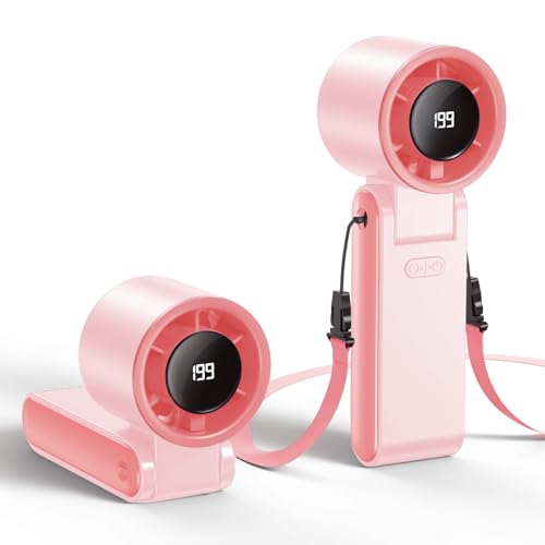 Hihvls Portable Handheld Turbo Fan, 199 Gear Speed, 24 Hs Cooling Time, 5500mAh Rechargeable Mini Personal Hand Fan, Folda...