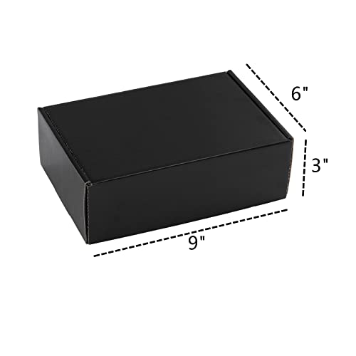 Dicunoy 30 Pack CardBoard Boxes, 9 x 6 x 3 Inches Small Shipping Boxes, Black Corrugated Cardboard Box for Mailing Packing...