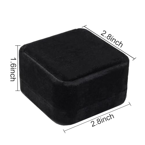 WEIXINDIY Velvet Necklace Pendant Gift Box Jewelry Box Jewelry Display 2.8 x 2.8 x 1.6 inches (Black)