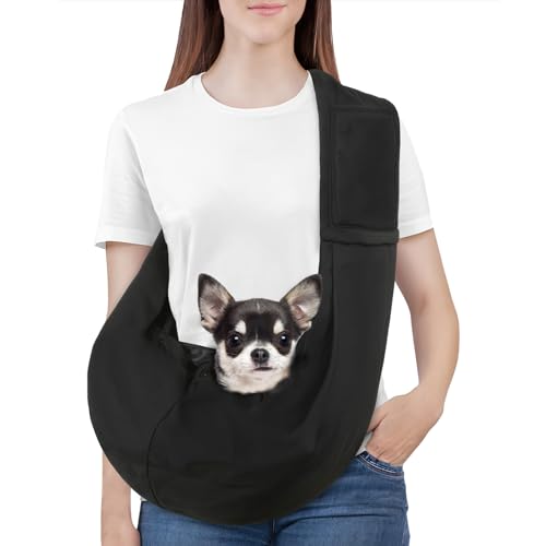 Pawaboo Small Dog Sling Carrier, Reversible Hands Free Dog Sling Carriers for Small Dogs and Cats, Puppy Slings Carrier wi...