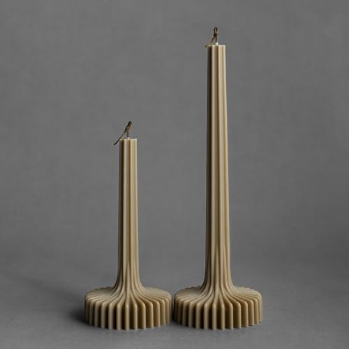 LAWA Set of 2 Vase Candle - Beautiful Handmade Pillar Unscented Soy Wax Elegant Aesthetic Candle Housewarming Gift Home Ro...
