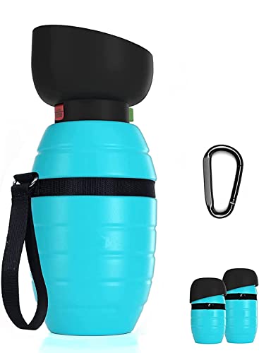 Dog Water Bottle Portable (17oz/22oz), 2 in 1 Foldable Dog Travel Water Bottle, Leak-Proof Dog Water Dispenser, Pet Water ...