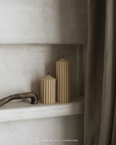 LAWA Ribbed Peak Pillar Candle - Large Beautiful Handmade Pillar Scented Soy Wax Candle Elegant Bubble Aesthetic Candle Ho...