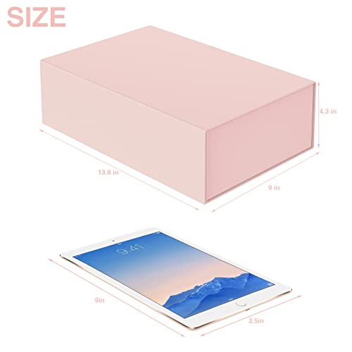Luxury Large Gift Box 13.8"x9"x4.3" Storage Box Ribbon Magnetic Closure for Luxury Packaging Box for Mother's Day, Birthda...
