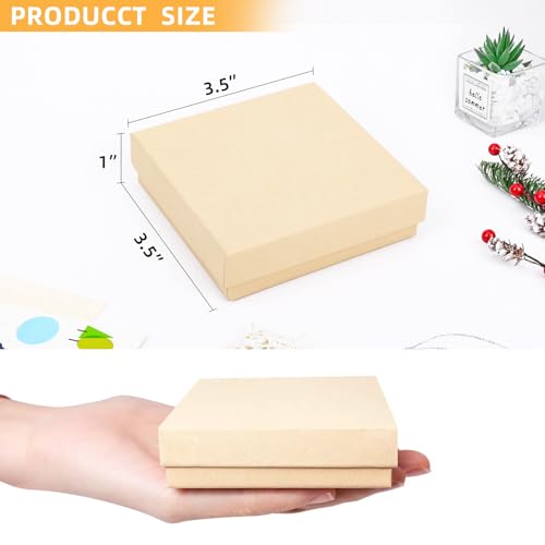 batifine Jewelry Gift Boxes, Cardboard Jewelry Boxes, 40 Pack 3.5x3.5x1 Inch, Bulk Cotton Filled Small Jewelry Boxes with ...