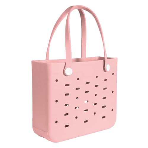 PoVwlty Rubber Beach Bag for Men & Women, Water-resistant Travel Tote Bag for the Beach Boat Pool