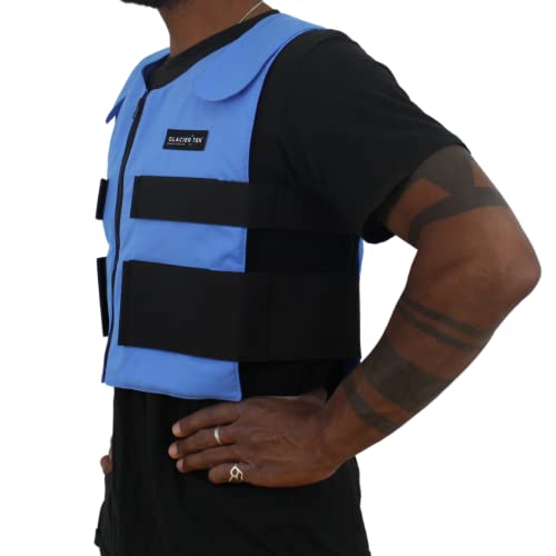 Glacier Tek Cool Vest Personal Cooling, 59 Degrees for 2.5 hours 8 Cool Packs, Recharge in 30 Minutes