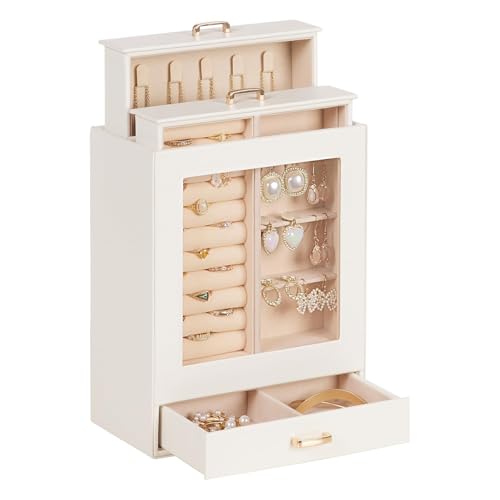 Mothers Day Gifts Homde Jewelry Organizer Girls Women Jewelry Box for Necklaces Rings Earrings Gift Bracelets Storage Case...