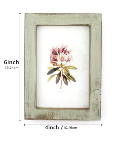 Zhenzan Frames 4x6 Inches Simple Rectangular Desktop Family Picture Photo Frame with Glass Front (Green)
