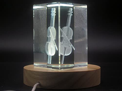 Music Instrument 3D Engraved Crystal 3D Engraved Crystal Keepsake/Gift/Decor/Collectible/Souvenir (Large)