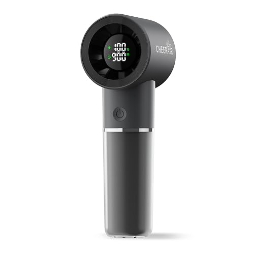 Cheerair Handheld Portable Fan, 6-Speed Powerful Mini Personal Fan, Rechargeable 5000mAh Battery with Up to 15 Hours Runti...