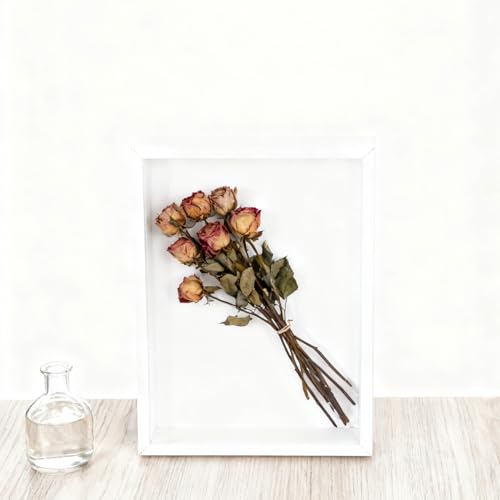 Wooden Dried Flower Photo Frame Acrylic Floating Shadow Box Frame, 1 Pcs 8×10 Inch Decorative Photo Frames for Wall, DIY A...