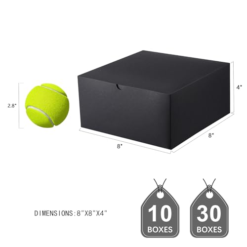 JINMING 10 Gift Boxes 8x8x4 Inches, Matte Black Gift Boxes Bulks for Mother's Day, Father's Day, Party, Birthday, Groomsma...