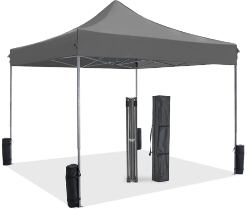 KMFurnila 10x10 FT Pop Up Canopy, Easy Up Canopy Tents for Camping Parties Events, Patio, Beach, Backyard Portable Outdoor...