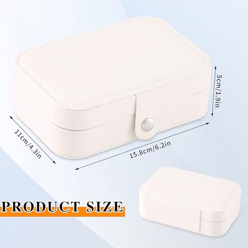 XZUZ Travel Jewelry Box, PU leather Small Jewelry Organizer For Female Girls, double layer portable mini travel case for s...