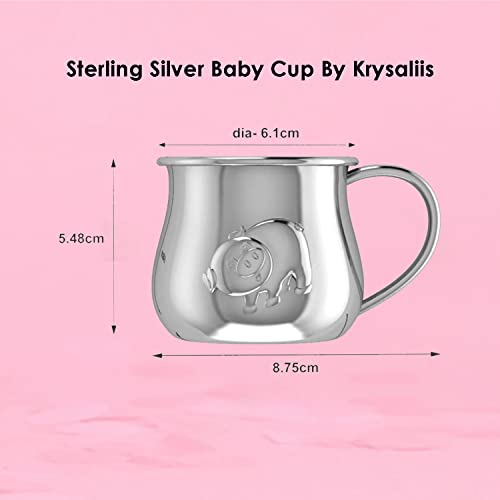 Krysaliis Silver Plated Bulge Piggy Cup for Baby - Elegant Engravable Personalized Cup Keepsake Gift - Crafted with Silver...