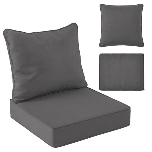 Tingjoo 1 Set 24x24 Inch Outdoor Chair Cushions Covers, Waterproof UV Resistant Patio Cushion Replacement Seat Slipcovers,...