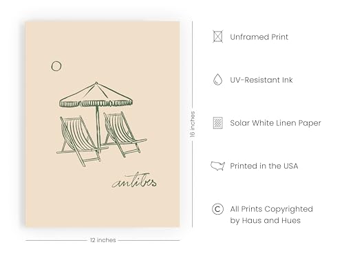 HAUS AND HUES Aesthetic Beach Prints - Modern Art Wall Decor Bohemian Coastal Art for Aesthetic Room Posters, Black and Be...