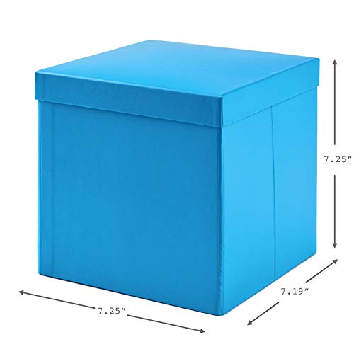 Hallmark Medium Gift Box with Lid and Shredded Paper Fill (Turquoise Blue 7 inch Box) for Birthdays, Graduations, Annivers...