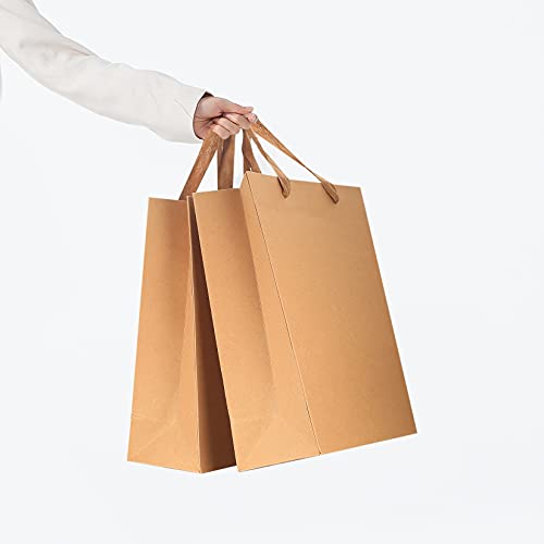 12 Pcs Kraft Paper Bags with Handles, Brown Paper Gift Bags Bulk, Small, Medium & Large Retail Bags for Small Business, Sh...