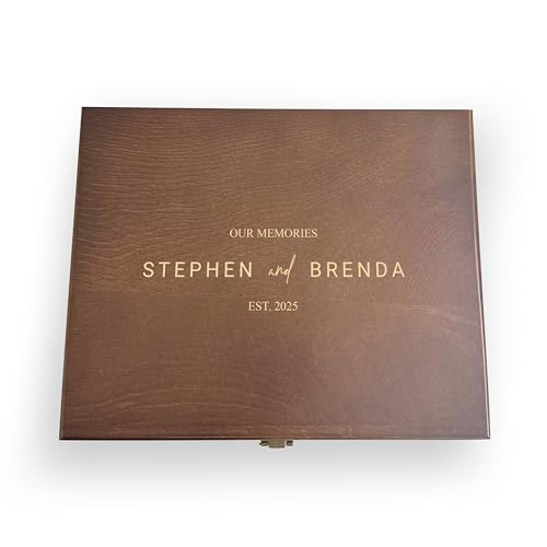 Krezy Case Personalised Engraved Wooden Keepsake Box, Wedding Memory Box, Personalized Keepsake Wood Box, Custom Wedding G...