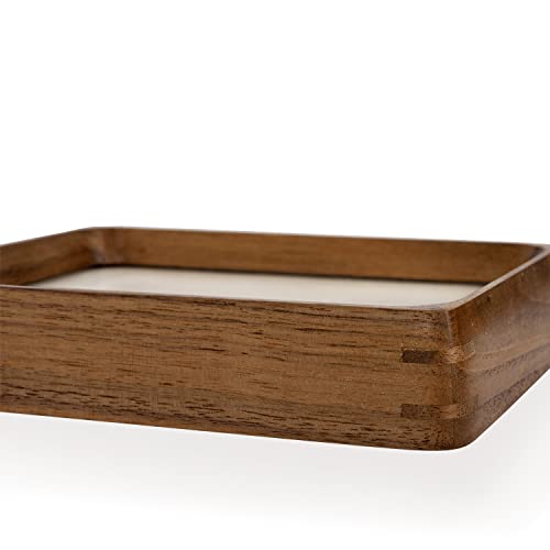 Natural Wood Photo Frames Inspired Tabletop Picture Frame with Mat, Vertical or Horizontal Display (Walnut, 5x7 matted to ...