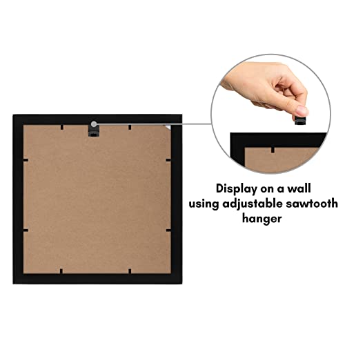 Americanflat 4x4 Picture Frame Collage with Shatter-Resistant Glass - Fits Four 4x4 Photos or Use as One 10x10 Picture Fra...