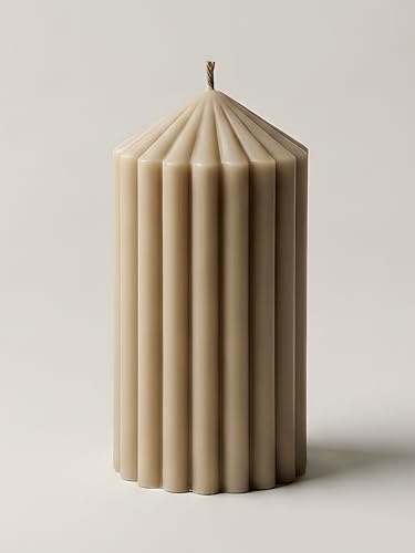 LAWA Ribbed Peak Pillar Candle - Large Beautiful Handmade Pillar Scented Soy Wax Candle Elegant Bubble Aesthetic Candle Ho...