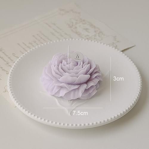BAKAMITAYI Peony Rose Candles,Handmade Aroma Soy Wax Decorative Candle for Table Photo Prop Birthday Gift,Prefect for Medi...
