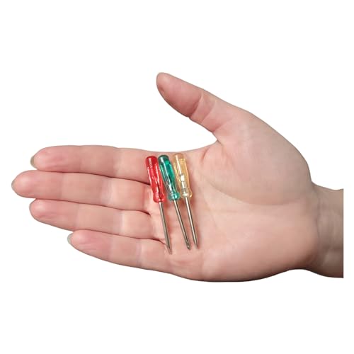 ZUGAR LAND Mini Screwdriver Set Keychain with 3 Tools (2.5") Miniature Metal Screwdriver Set Key Chains Includes 2 Flathea...